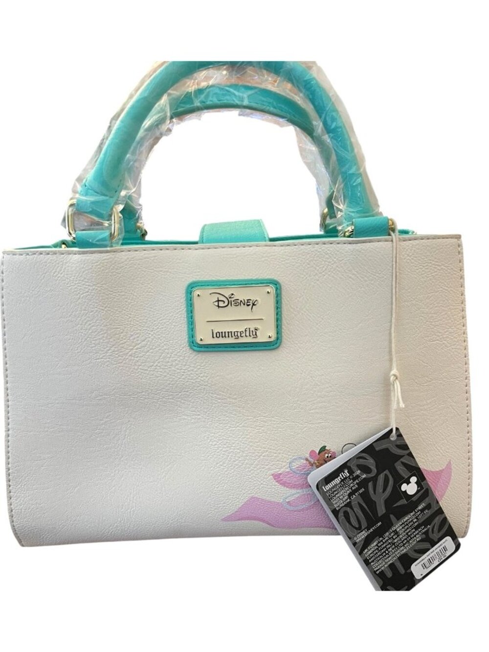 Loungefly Disney Cinderella Mice Bird Convertible Purse Crossbody Bag Teal NWT - Picture 3 of 5